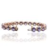 Image 3 : 14KT Rose Gold 15.24ctw Tanzanite and Diamond Bracelet
