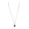 Image 2 : 14KT White Gold 3.34ct Tanzanite and Diamond Pendant With Chain