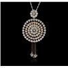 Image 2 : 14KT Tri-Color Gold 2.09ctw Diamond Pendant With Chain