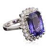 Image 2 : 18KT White Gold 6.70ct Tanzanite and Diamond Ring