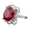 Image 2 : 14KT White Gold 10.68ct Ruby and Diamond Ring