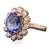 Image 2 : 14KT Rose Gold 4.04ct Tanzanite and Diamond Ring
