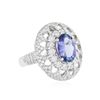 Image 2 : 14KT White Gold 3.97ct Tanzanite and Diamond Ring