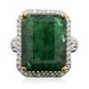 Image 1 : 14KT Two-Tone 16.49ct Emerald and Diamond Ring