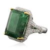 Image 2 : 14KT Two-Tone 16.49ct Emerald and Diamond Ring