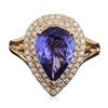 Image 1 : 14KT Yellow Gold 3.24ct Tanzanite and Diamond Ring