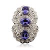 Image 1 : 14KT White Gold 4.74ct Tanzanite and Diamond Ring