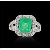 Image 1 : 18KT White Gold 2.68ct Emerald and Diamond Ring