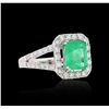 Image 2 : 18KT White Gold 2.68ct Emerald and Diamond Ring