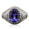 Image 1 : 14KT White Gold 3.28ct Tanzanite and Diamond Ring