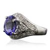 Image 2 : 14KT White Gold 3.28ct Tanzanite and Diamond Ring