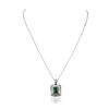 Image 2 : 14KT White Gold 3.21ct Emerald and Diamond Pendant With Chain