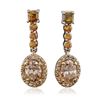 Image 1 : 14KT Two-Tone Gold 1.56ctw Diamond Dangle Earrings