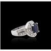 Image 2 : 14KT White Gold 2.70ct Sapphire and Diamond Ring