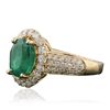 Image 2 : 14KT Yellow Gold 2.35ct Emerald and Diamond Ring