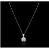 Image 1 : 14KT White Gold 0.55ctw Diamond Pendant With Chain