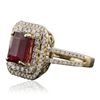 Image 2 : 14KT Yellow Gold 3.06ct Ruby and Diamond Ring