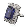 Image 2 : 14KT White Gold GIA Certified 17.10ct Tanzanite and Diamond Ring