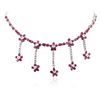 Image 1 : 14KT White Gold 9.80ctw Ruby and Diamond Necklace