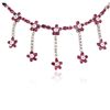 Image 2 : 14KT White Gold 9.80ctw Ruby and Diamond Necklace