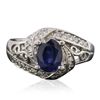 Image 1 : 14KT White Gold 1.51ct Sapphire and Diamond Ring