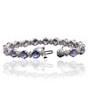 Image 3 : 14KT White Gold 12.41ctw Tanzanite and Diamond Bracelet