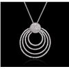 Image 2 : 14KT White Gold 0.90ctw Diamond Pendant With Chain