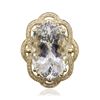 Image 1 : 14KT Yellow Gold 22.07ct Aquamarine and Diamond Ring