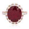 Image 1 : 14KT Rose Gold 8.69ct Ruby and Diamond Ring