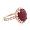 Image 2 : 14KT Rose Gold 8.69ct Ruby and Diamond Ring