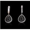 Image 1 : 14KT White Gold 1.81ctw Black Diamond Earrings