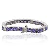 Image 2 : 14KT White Gold 14.28ctw Tanzanite and Diamond Bracelet