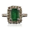 Image 1 : 14KT White Gold 3.34ct Emerald and Diamond Ring