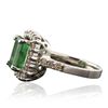 Image 2 : 14KT White Gold 3.34ct Emerald and Diamond Ring