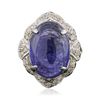 Image 1 : 14KT White Gold 13.23ct Tanzanite and Diamond Ring