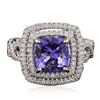 Image 1 : 18KT White Gold 3.33ct Tanzanite and Diamond Ring