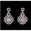 Image 1 : 14KT White Gold 1.12ctw Diamond Earrings