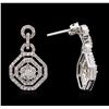 Image 2 : 14KT White Gold 1.12ctw Diamond Earrings