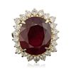 Image 1 : 14KT Yellow Gold 17.62ct Ruby and Diamond Ring