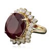 Image 2 : 14KT Yellow Gold 17.62ct Ruby and Diamond Ring