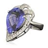 Image 2 : 14KT White Gold 9.34ct GIA Cert Tanzanite and Diamond Ring