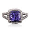 Image 1 : 14KT White Gold 2.72ct Tanzanite and Diamond Ring