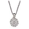 Image 1 : 14KT White Gold 0.90ctw Diamond Pendant With Chain