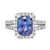 Image 1 : 14KT White Gold 3.21ct Tanzanite and Diamond Ring