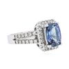 Image 2 : 14KT White Gold 3.21ct Tanzanite and Diamond Ring