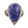 Image 1 : 14KT White Gold 17.42ct Tanzanite and Diamond Ring