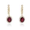 Image 1 : 14KT Yellow Gold 5.28ctw Ruby and Diamond Earrings