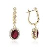 Image 2 : 14KT Yellow Gold 5.28ctw Ruby and Diamond Earrings