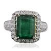 Image 1 : 14KT Two-Tone Gold 3.93ct Emerald and Diamond Ring