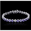 Image 1 : 14KT White Gold 14.04ctw Tanzanite and Diamond Bracelet